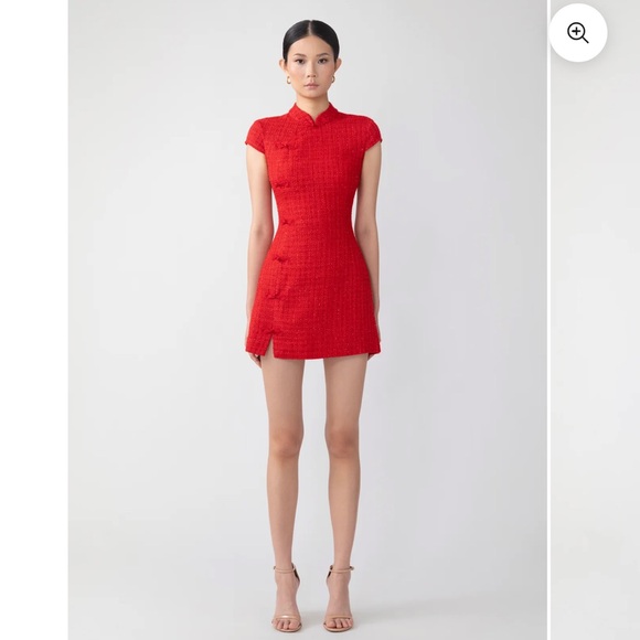 NWT Sau Lee Natasha Cap Sleeve Minidress Red size 0 - Picture 6 of 11